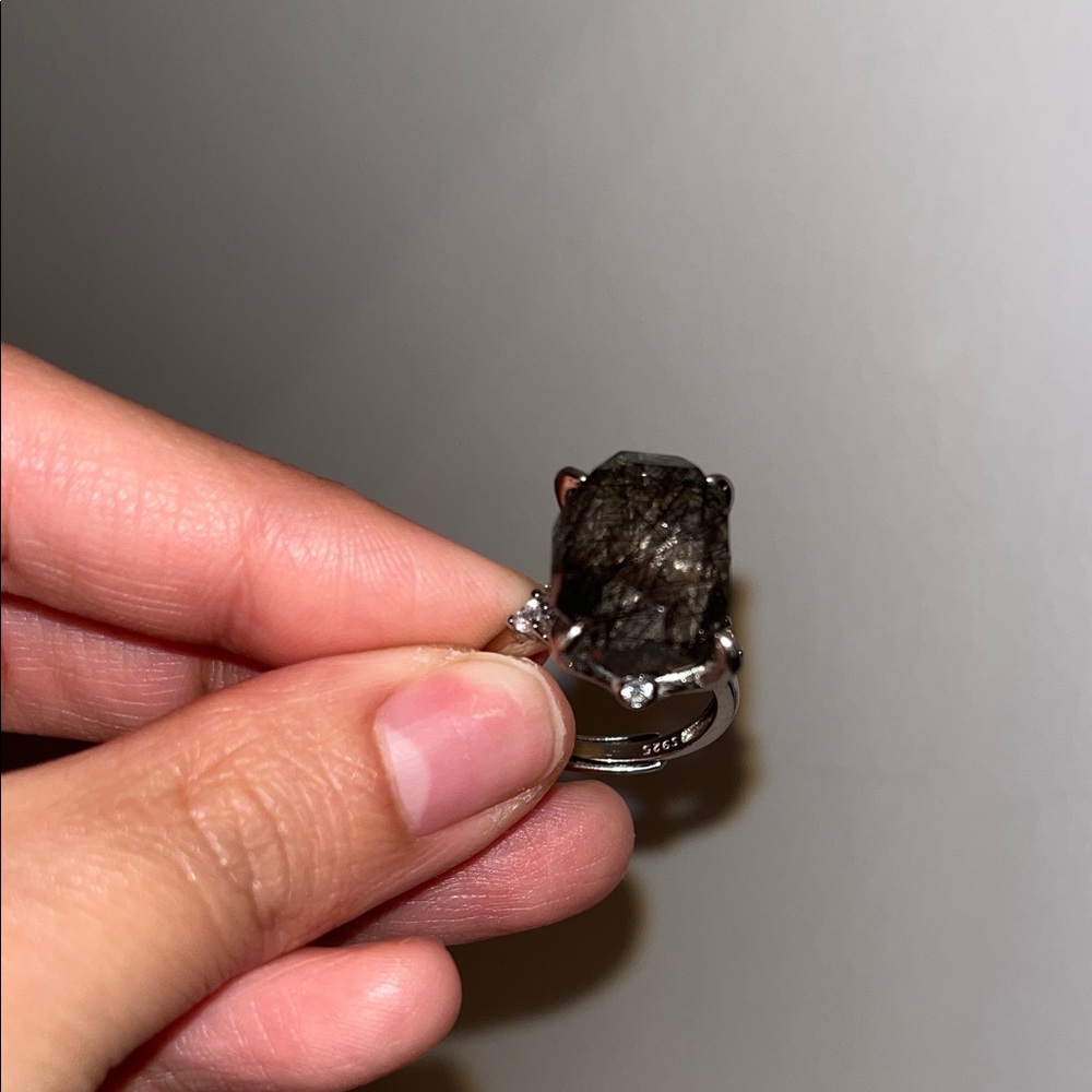 Black Rutilated Quartz Ring - Picture 3 of 3